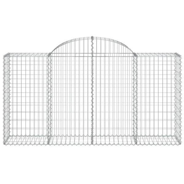 vidaXL Arched Gabion Baskets 11 pcs 200x50x100/120 cm Galvanised Iron