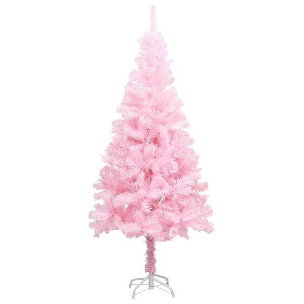 vidaXL Artificial Pre-lit Christmas Tree with Stand Pink 120 cm PVC