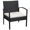 vidaXL 5 Piece Garden Lounge Set with Cushions Poly Rattan Black