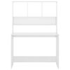 vidaXL Desk with Shelf High Gloss White 110x45x157 cm Engineered Wood