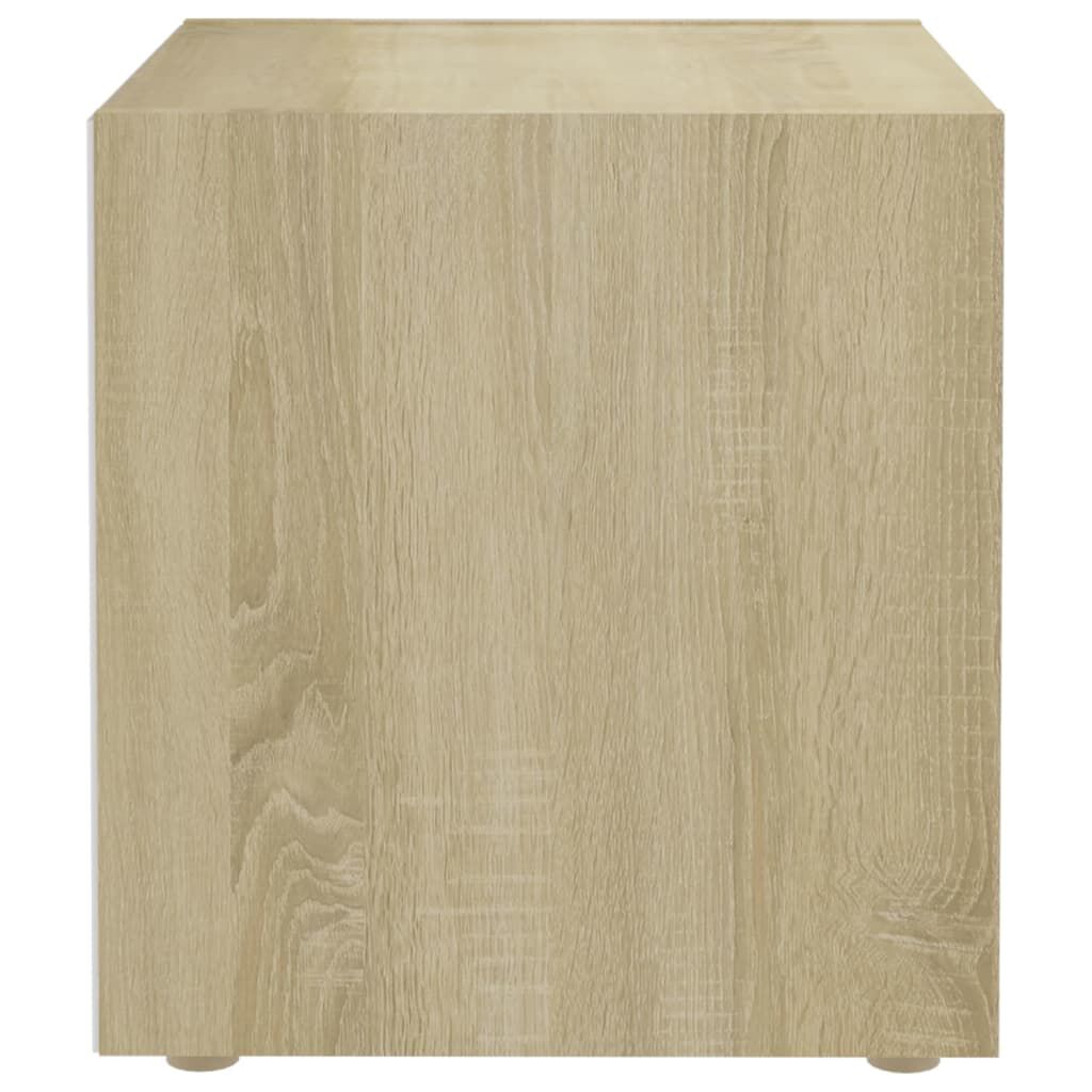 vidaXL TV Cabinet White and Sonoma Oak 37x35x37 cm Engineered Wood