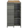 vidaXL Bar Table with Storage Rack Grey 120x60x110 cm Poly Rattan