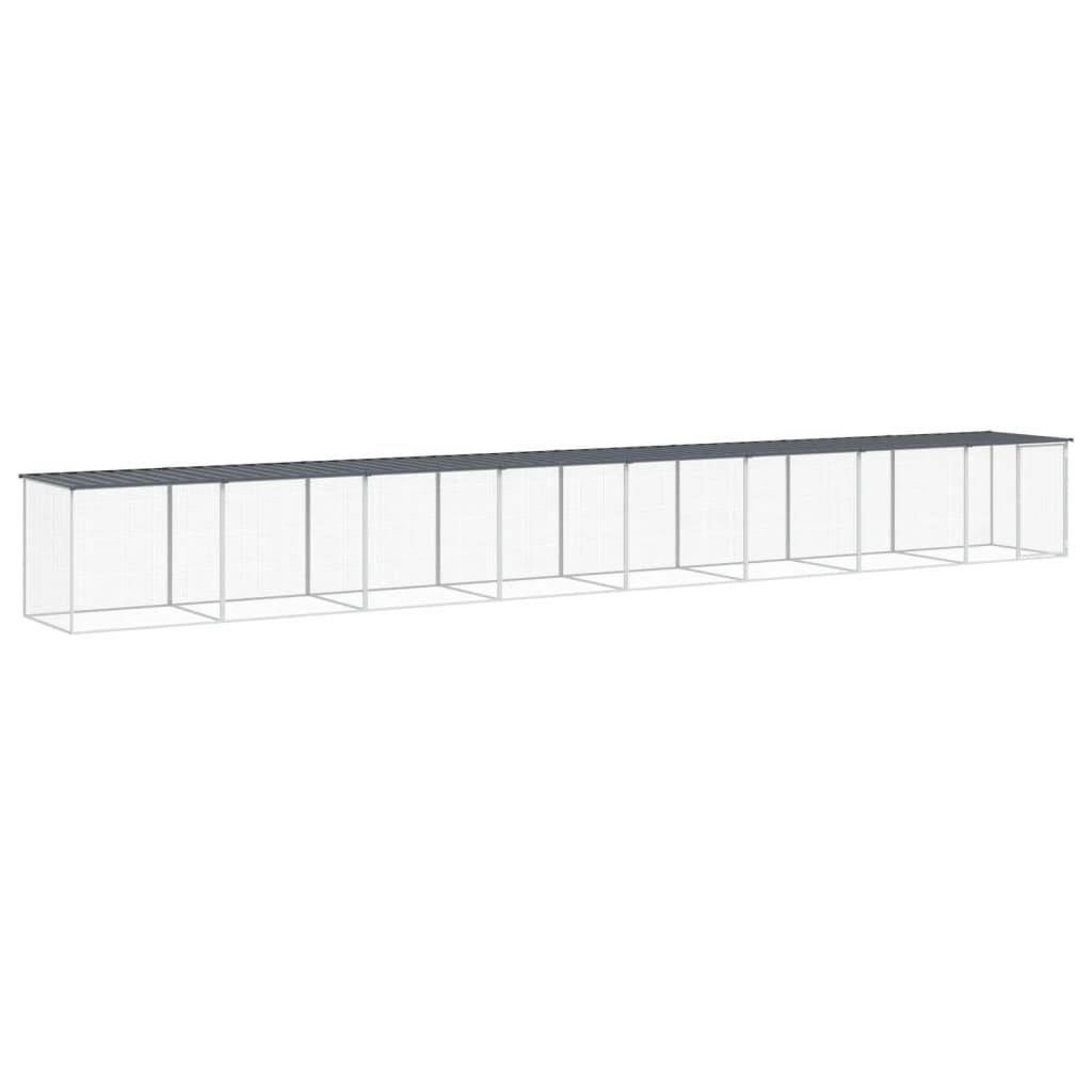vidaXL Chicken Cage with Roof Anthracite 803x98x90 cm Galvanised Steel