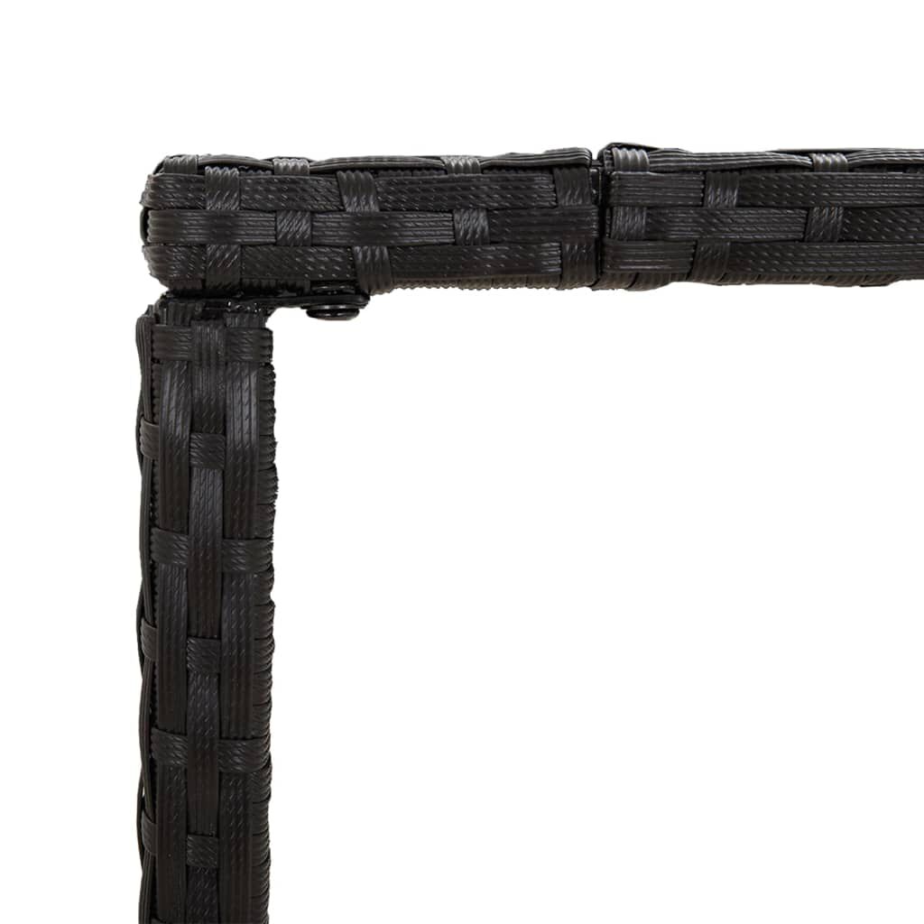 vidaXL 3 Piece Garden Bar Set Black Poly Rattan