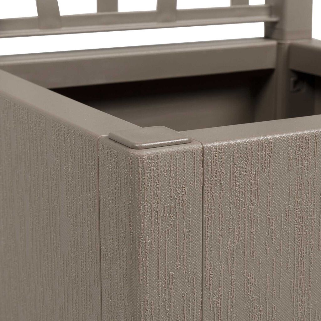 vidaXL Garden Planter with Trellis - Light Brown - 36x36x140 cm - PP