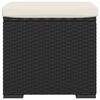 vidaXL Ottoman with Cushion Black 40x30x40 cm Poly Rattan