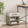vidaXL Printer Stand with Wheels Sonoma Oak 41x32x34,5 cm
