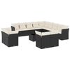 vidaXL 14 Piece Garden Sofa Set with Cushions Black Poly Rattan