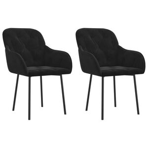 vidaXL Dining Chairs 2 pcs Black Velvet
