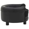 vidaXL Dog Sofa Black 48x48x32 cm Plush and Faux Leather