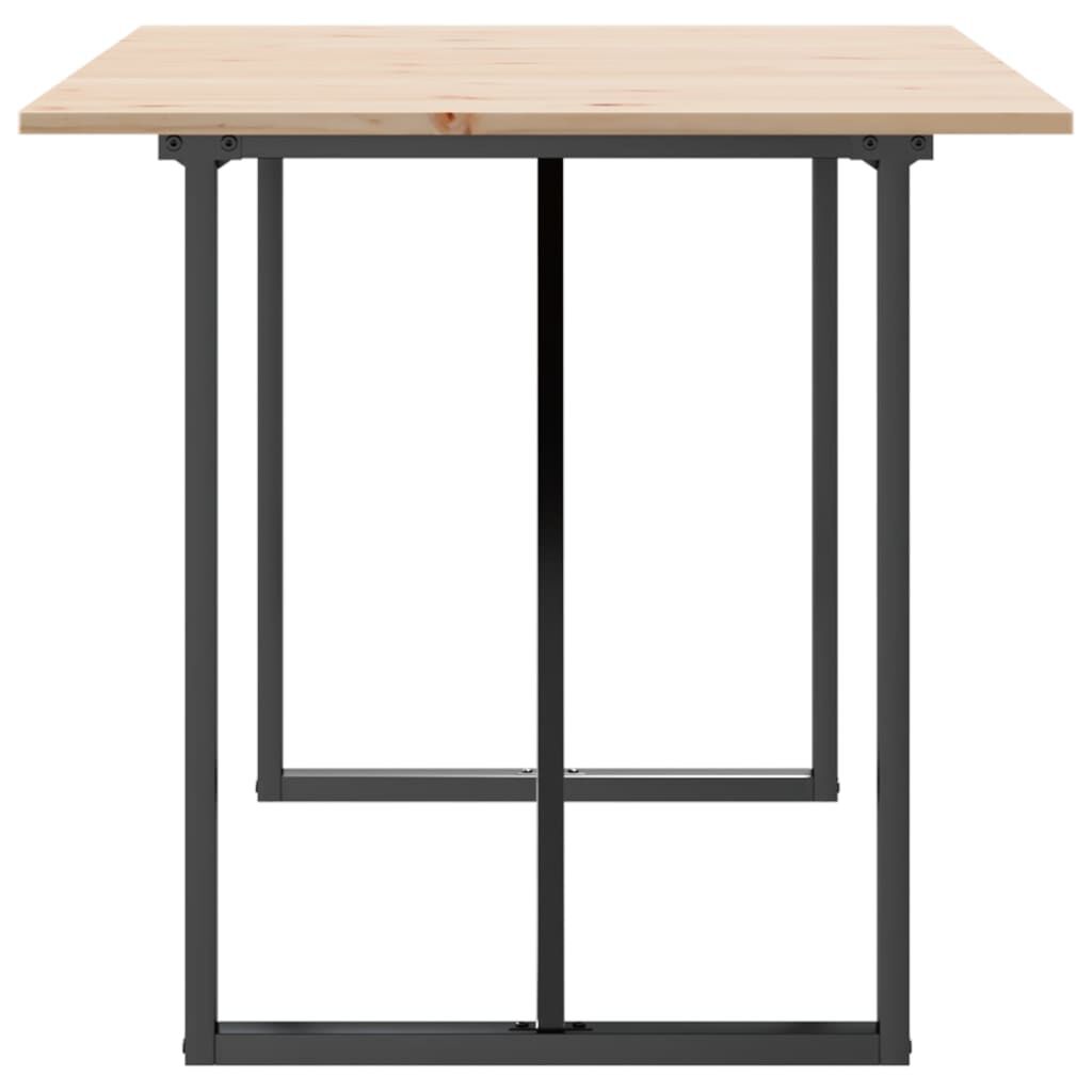 vidaXL Dining Table O-Frame 160x80x75 cm Solid Wood Pine and Steel