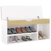 vidaXL Shoe Bench with Cushion White and Sonoma Oak 104x30x49 cm Engineered Wood