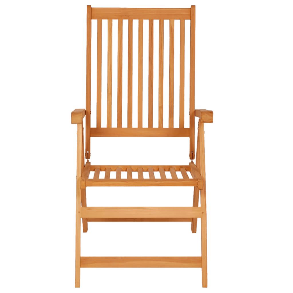 vidaXL Garden Chairs 2 pcs with Red Cushions Solid Teak Wood