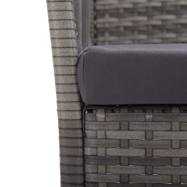 vidaXL Garden Armchairs with Cushions 2 pcs Anthracite Poly Rattan