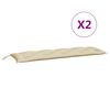 vidaXL Garden Bench Cushions 2 pcs Beige 150x50x7 cm Oxford Fabric
