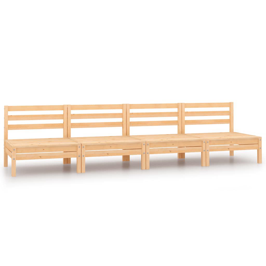 vidaXL Garden Middle Sofas 4 pcs Solid Pinewood