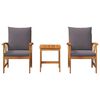 vidaXL Garden Sofa Set 3 pcs Oil Natural Solid Acacia Wood
