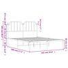 vidaXL Metal Bed Frame without Mattress with Headboard White 135x190cm