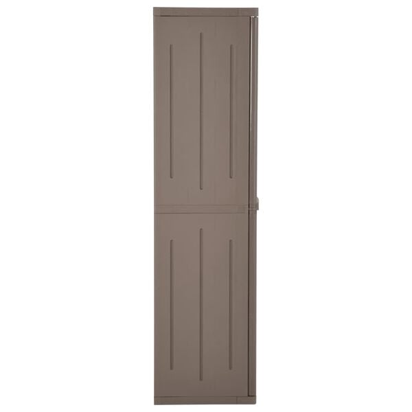 vidaXL Garden Storage Cabinet Brown 65x45x172 cm PP Wood Look