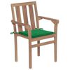 vidaXL Garden Chairs 2 pcs with Green Cushions Solid Teak Wood