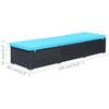 vidaXL Sun Lounger with Cushion Poly Rattan Black