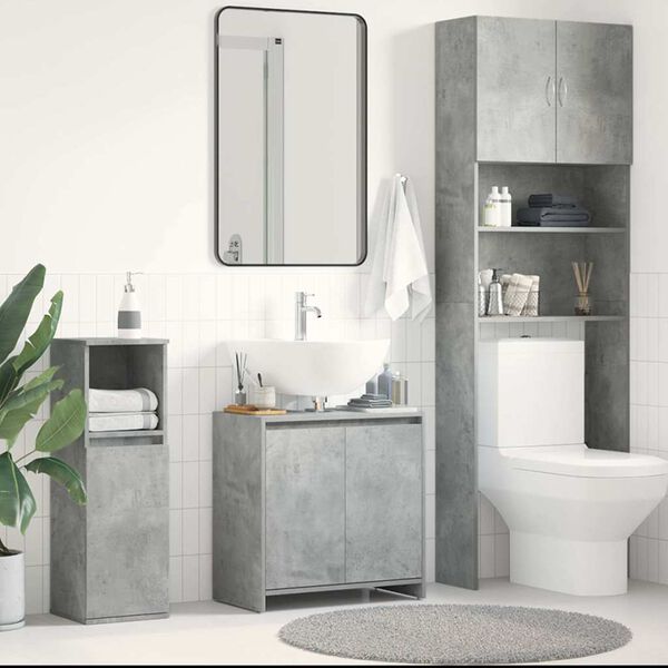 vidaXL Bathroom Cabinet Concrete Grey 60x33x61 cm Engineered Wood