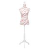 Ladies Bust Display Mannequin Cotton White With Rose