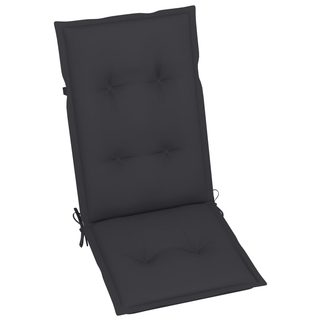 vidaXL Garden Chairs 6 pcs with Anthracite Cushions Solid Teak Wood