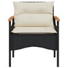 vidaXL 3 Piece Garden Sofa Set with Cushions Black Poly Rattan