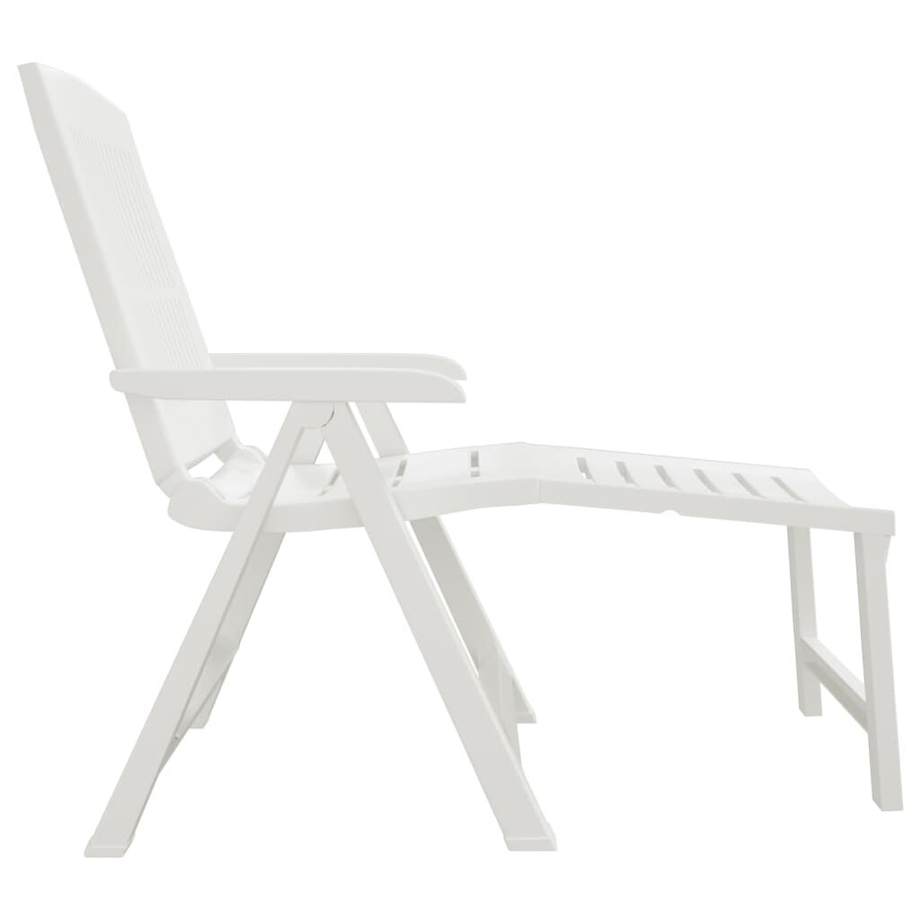 vidaXL Sun Lounger White Plastic