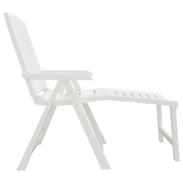 vidaXL Sun Lounger White Plastic