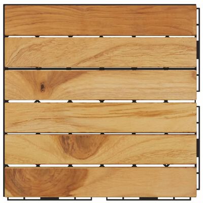 vidaXL Decking Tiles 30 pcs 30x30 cm Solid Wood Teak Vertical Pattern