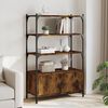 vidaXL Bookcase 3-Tier Smoked Oak 70x30x109.5 cm Engineered Wood