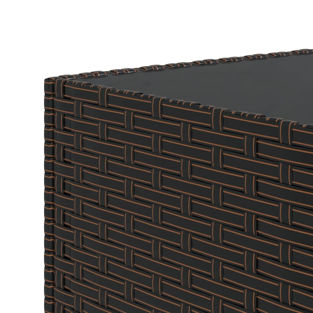vidaXL Square Garden Coffee Table Brown 50x50x30 cm Poly Rattan