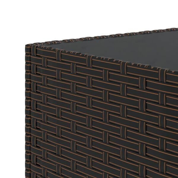 vidaXL Square Garden Coffee Table Brown 50x50x30 cm Poly Rattan