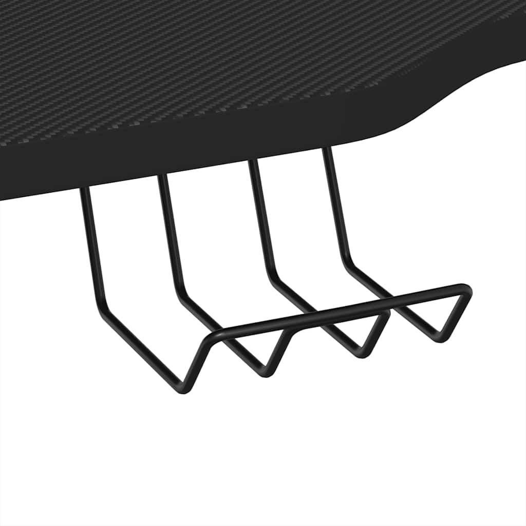 vidaXL Gaming Desk with K Shape Legs Black 110x60x75 cm