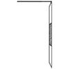vidaXL Walk-in Shower Wall with Shelf Black 80x195cm ESG Glass&Aluminium