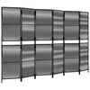 vidaXL Room Divider 6 Panels Black Poly Rattan