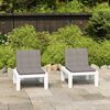 vidaXL Garden Lounge Chairs with Cushions 2 pcs Plastic White