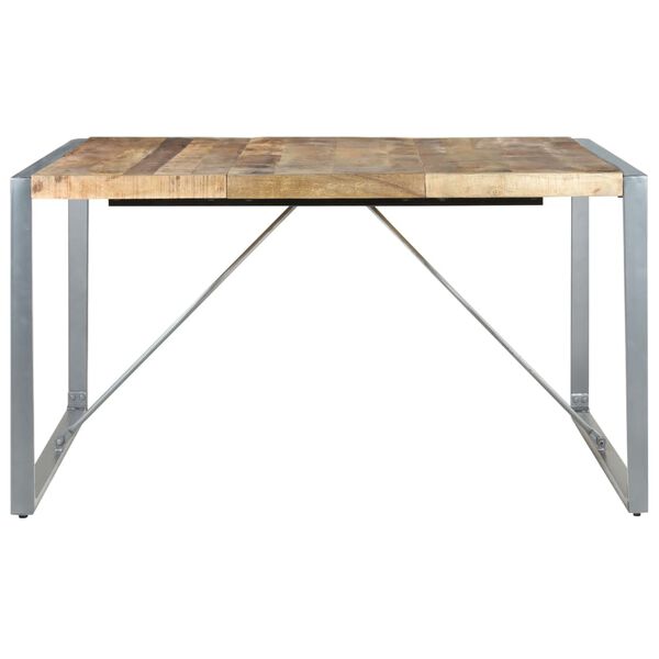 vidaXL Dining Table 140x140x75 cm Rough Mango Wood
