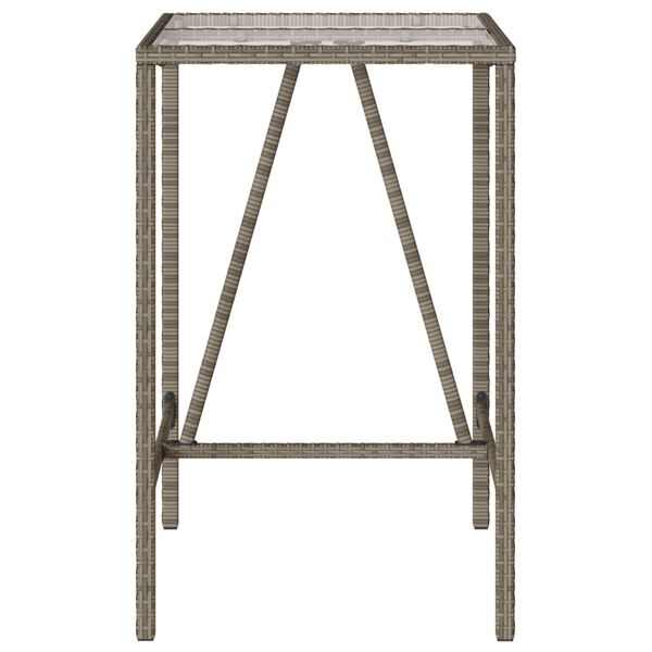 vidaXL Outdoor Bar Table Grey 70x70x110 cm Poly Rattan