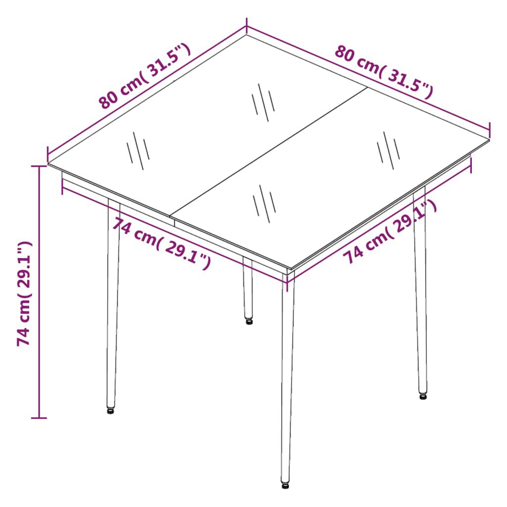 vidaXL 3 Piece Garden Dining Set Anthracite