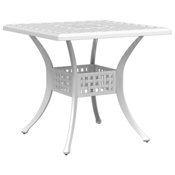 vidaXL 3 Piece Bistro Set White Cast Aluminium