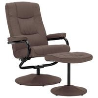 vidaXL Recliner Chair with Footrest Brown Fabric