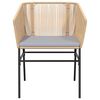 vidaXL 3 Piece Garden Dining Set with Cushions Brown Poly Rattan Glass