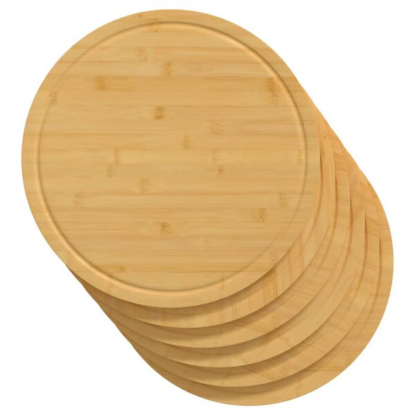 vidaXL Chopping Boards 6 pcs &Oslash;30x1.5 cm Bamboo