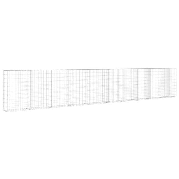 vidaXL Gabion Wall with Covers Galvanised Steel 600x30x100 cm