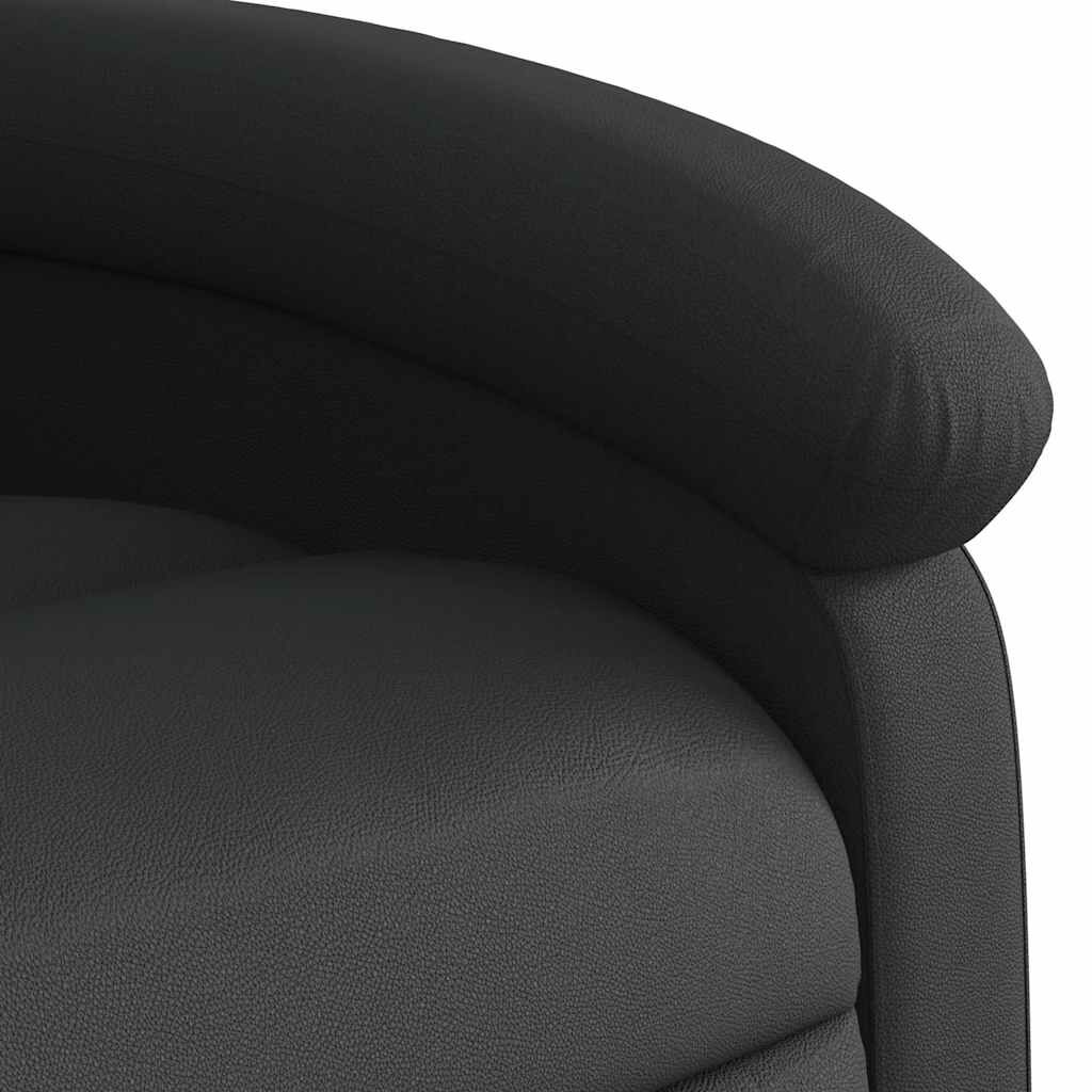 vidaXL Stand up Massage Recliner Chair Black Real Leather