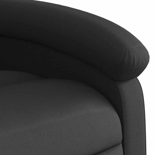 vidaXL Stand up Massage Recliner Chair Black Real Leather
