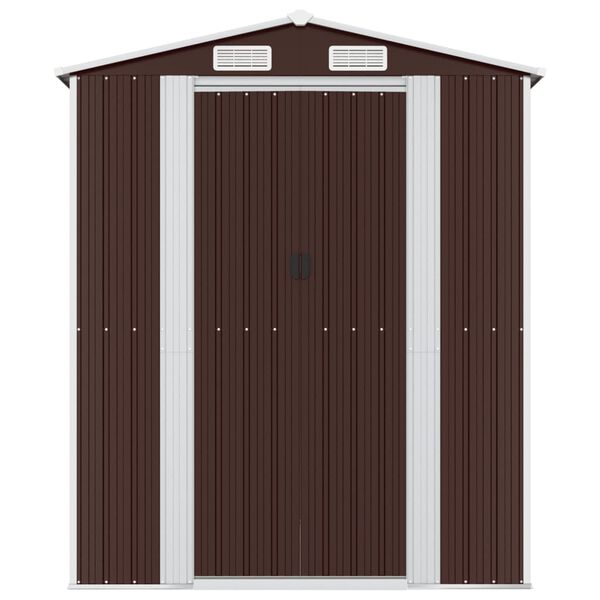 vidaXL Garden Shed Dark Brown 192x855x223 cm Galvanised Steel